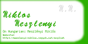 miklos meszlenyi business card