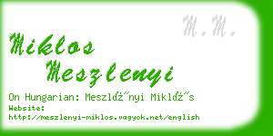 miklos meszlenyi business card